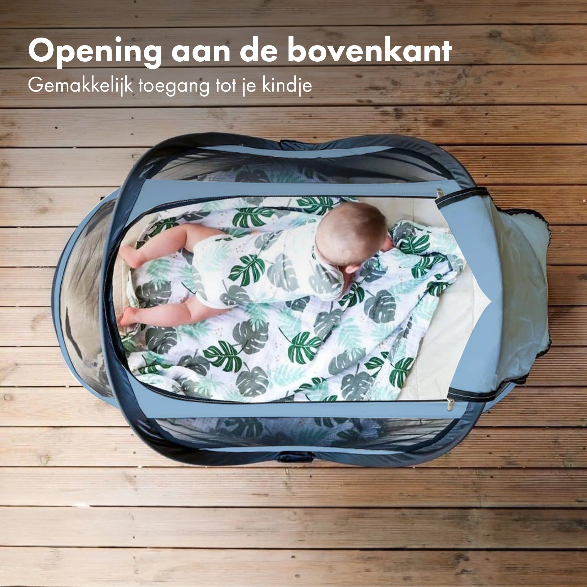 BabyBox baby tentje Campingbedje + matras - Sky Blue - Image 6