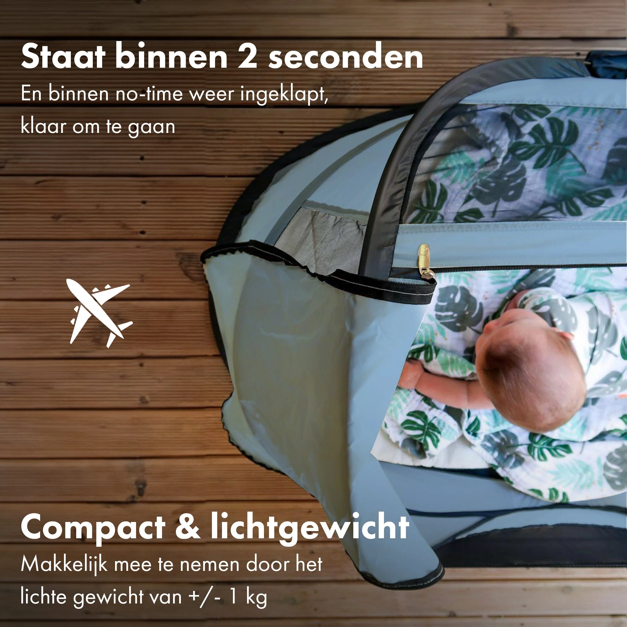 BabyBox baby tentje Campingbedje + matras - Sky Blue - Image 7
