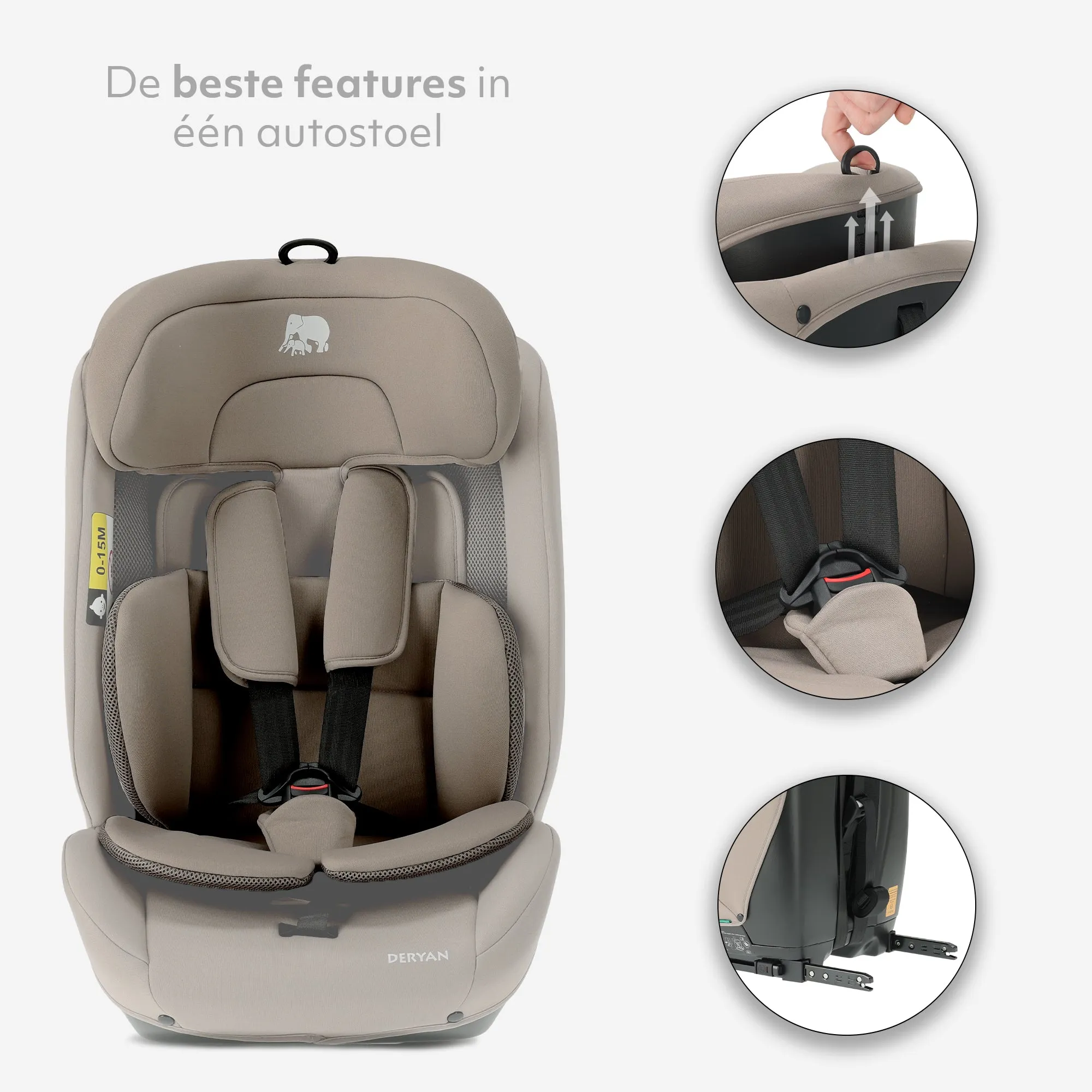 Carter Luxe i-Size/isofix Autostoel 76-150 cm - 9-36 kg - Truffle Nougat - Image 3